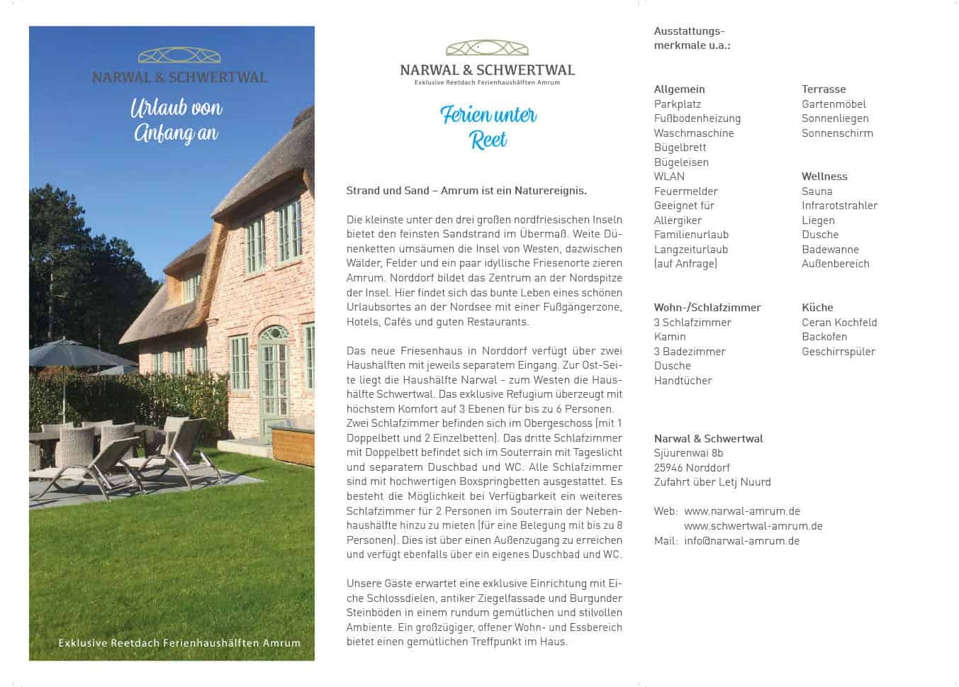 Narwal und Schwertwal Amrum Ferienhaus