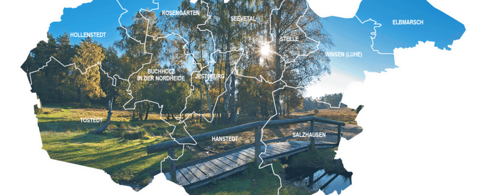 Landkreis Harburg mit zwölf Gemeinden