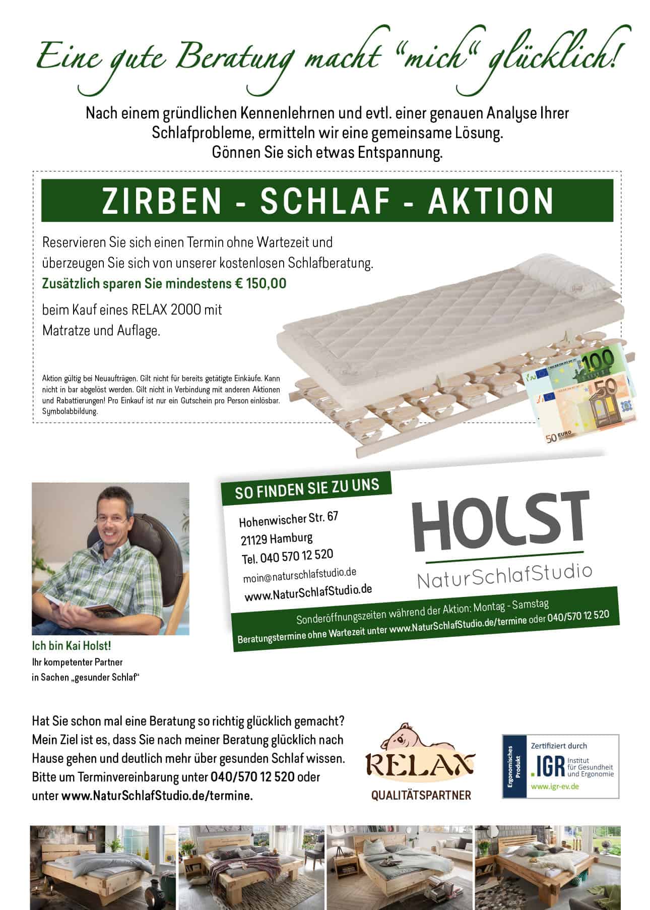 Zirben Schlaf Aktion 