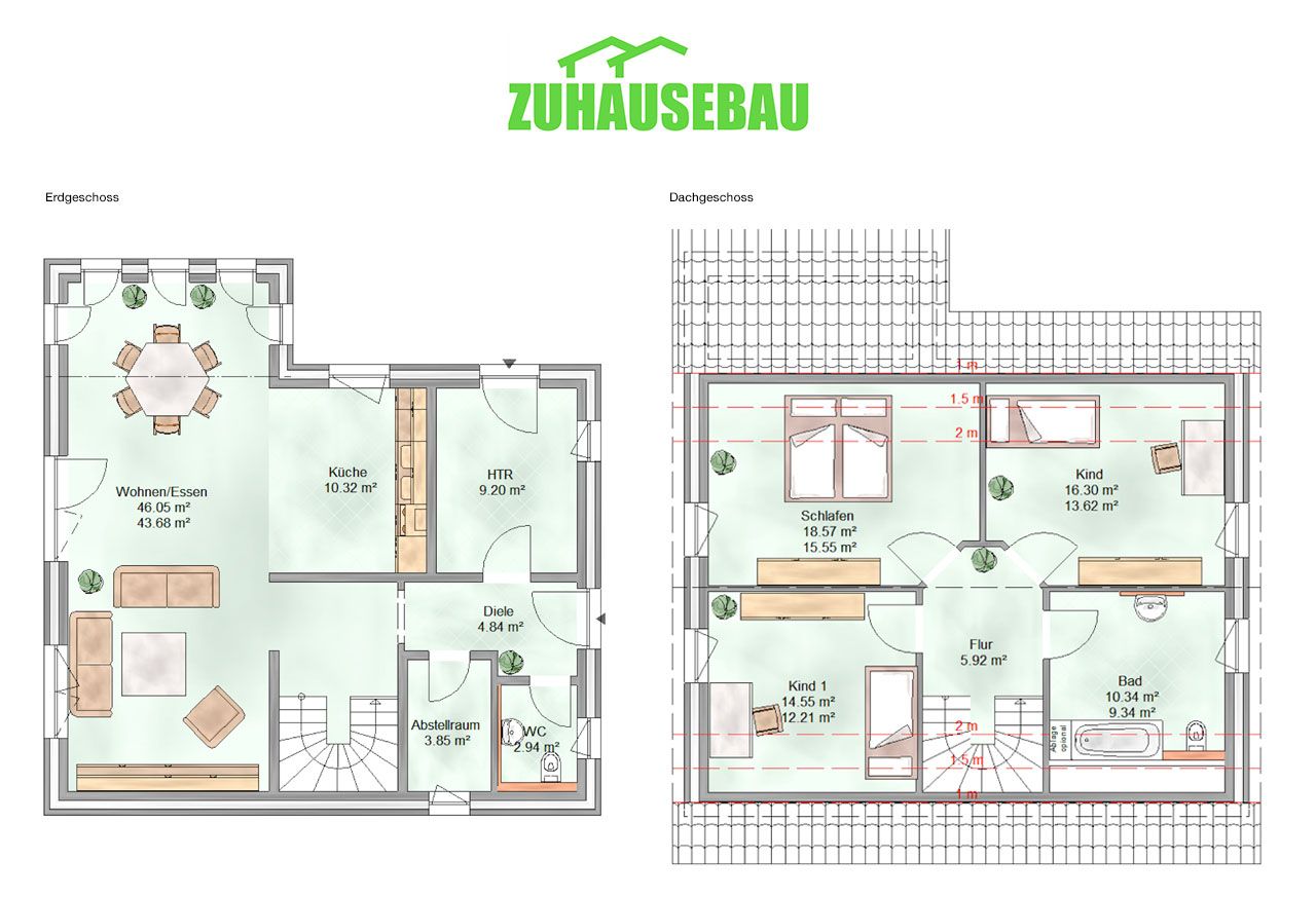ZUHAUSEBAU Grundrissse Family 143