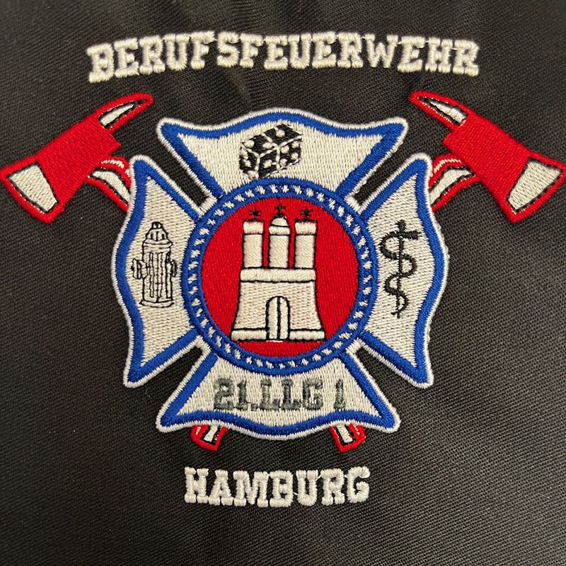 WasWoFinden Berufkleidung Buxtehude Bestickung 1 Berufsfeuerwehr Hamburg Logo Bestickung