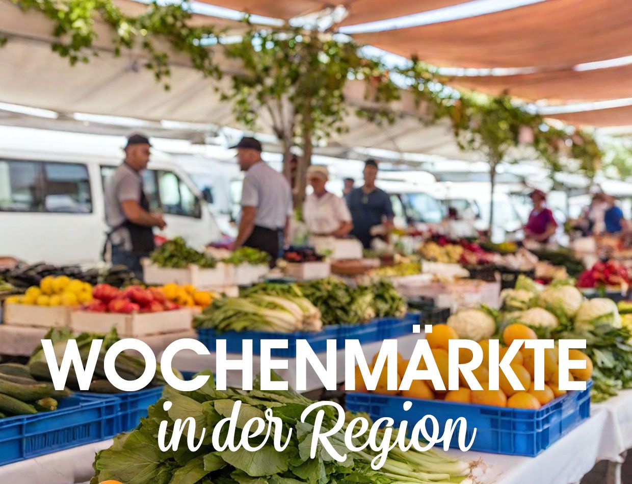 WasWoFinden_Wochenmaerkte Wochenmarkt mit Ständen